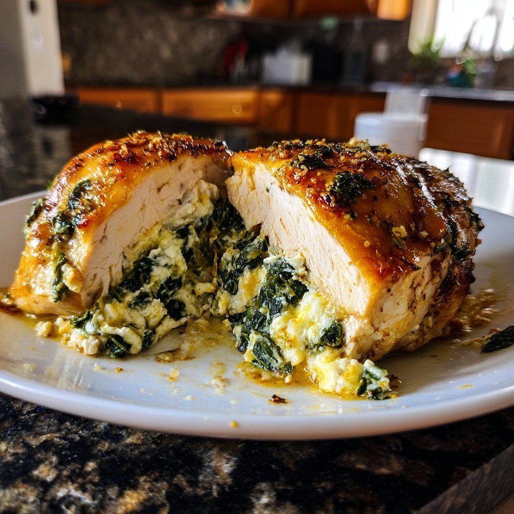 Spinach Feta Stuffed Chicken Breast