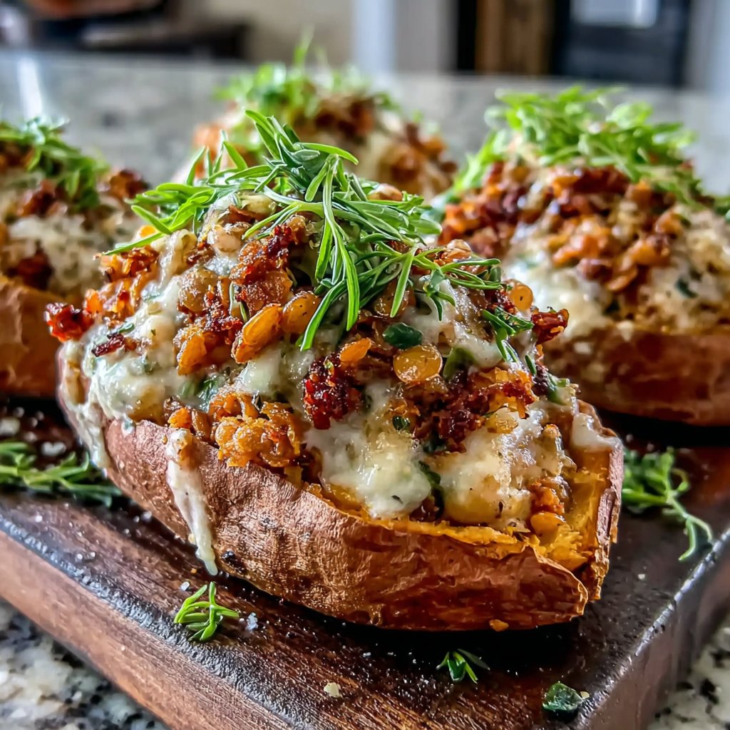 Lentil Stuffed Sweet Potatoes